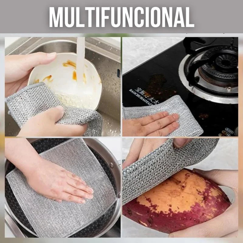 🍳🧽 Potencia que limpia, suavidad que protege — Paños antirayones x5 🛡️