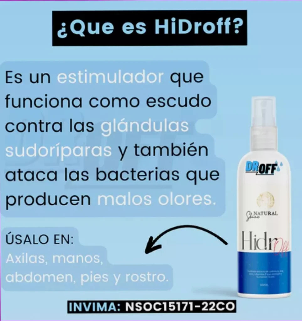 ANTITRANSPIRANTE HIDROFF® PARA SUDORACIÓN EXCESIVA
