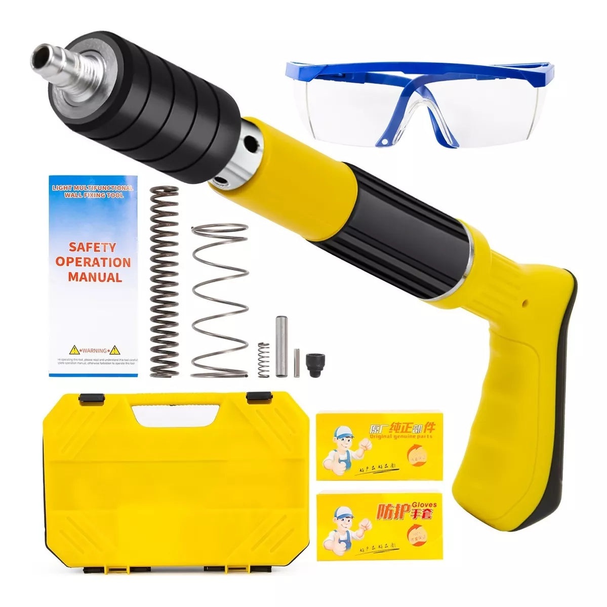 Kit remachador multiusos + guantes y remaches