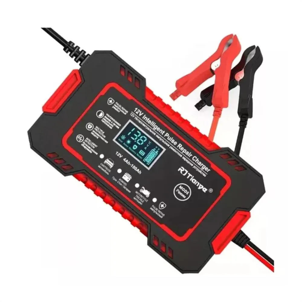 Cargador portátil 12V para carro y moto: revive tu batería donde sea, cuando sea.