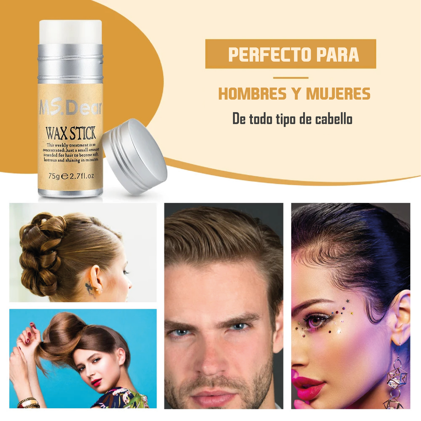 Cera en barra wax® para peinado perfecto