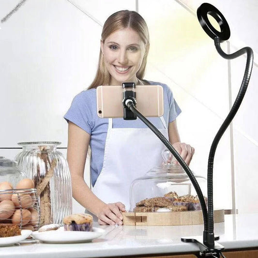 Tripode pinza con luz LED